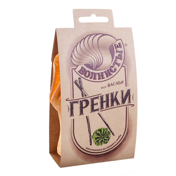 Гренки волнистые ПК ВКУСВИЛЛАДЖ Гренки волнистые, Васаби, 75 г.