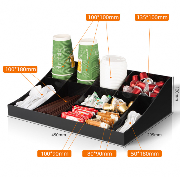 Органайзер для чайных пакетиков и стаканов L 45см W 29 ENIGMA COOKWARE COFFE SHELF 4+8