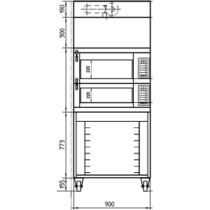 Печь для хлеба подовая MIWE CO 2.0608 TC+DH190+DE300+H2 200+H1 200+UG773+R155